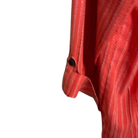 Catherines Blouse Women's 2X Striped V-Neck Button Up 3/4 Sleeve Collared Top - Picture 6 of 9